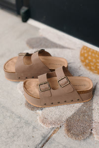 Bombay Stacked Double Slides - Light Brown