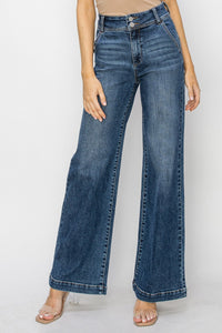 Kylie Wide Leg Two Button Jeans