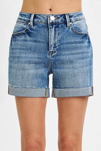 Truck Bed High Rise Cuffed Denim Shorts