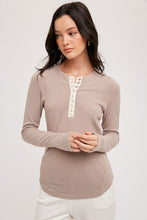 Butterfield Ribbed Henley - Latte