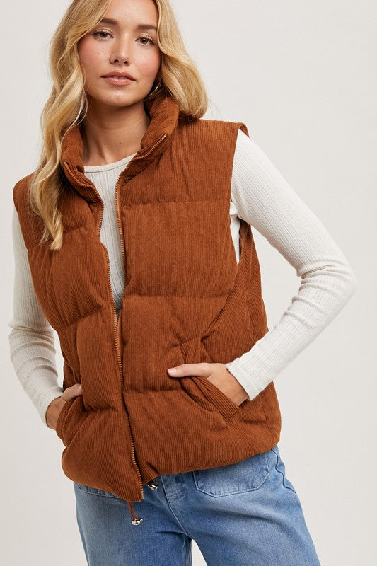 Courtney Corduroy Vest - Camel