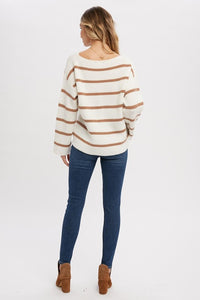 Deliah Striped Sweater - Camel