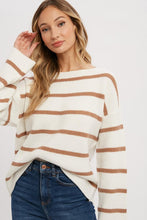 Deliah Striped Sweater - Camel