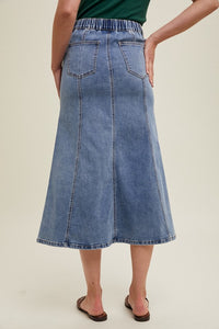 Holding You Denim Midi Skirt