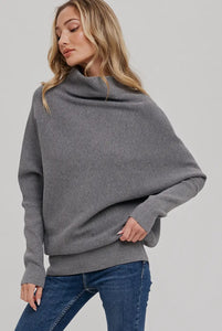 Marlow Funnel Sweater - Grey