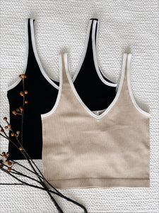 Maddy Ribbed Tank - Khaki