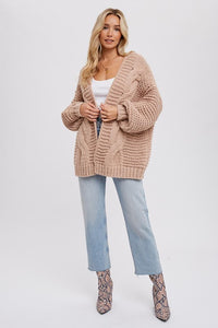 Karma Chunky Knit Cardigan - Blush