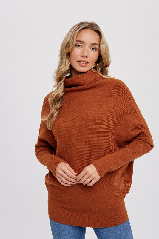 Marlow Funnel Sweater - Persimmon