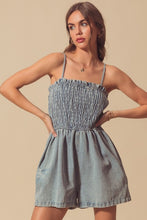 Nowhere Town Smocked Denim Romper