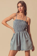 Nowhere Town Smocked Denim Romper