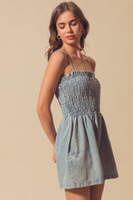 Nowhere Town Smocked Denim Romper