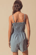 Nowhere Town Smocked Denim Romper