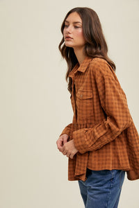 Days Of Wild Peplum Collard Shirt