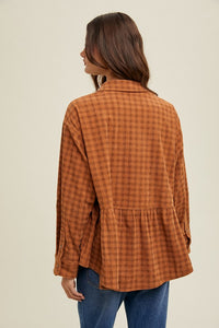 Days Of Wild Peplum Collard Shirt