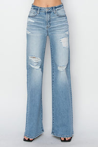 Rowan High Rise Distressed Flares