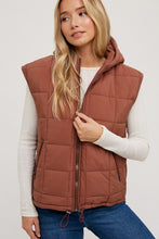 Sunday Stroll Hooded Puff Vest - Persimmon