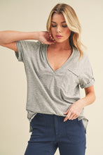 Zoie V Neck Tee - Heather