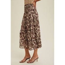 Pure Happiness Midi Skirt - Brown Floral