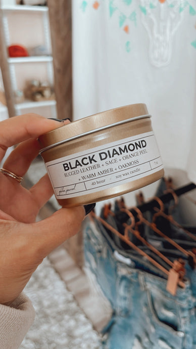 Black Diamond Candle Tin