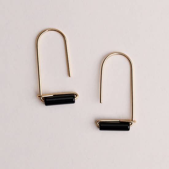 Jax Kelly Gemstone Drop Earrings - Black Onyx