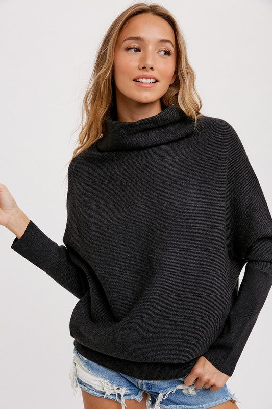 Marlow Funnel Sweater - Black